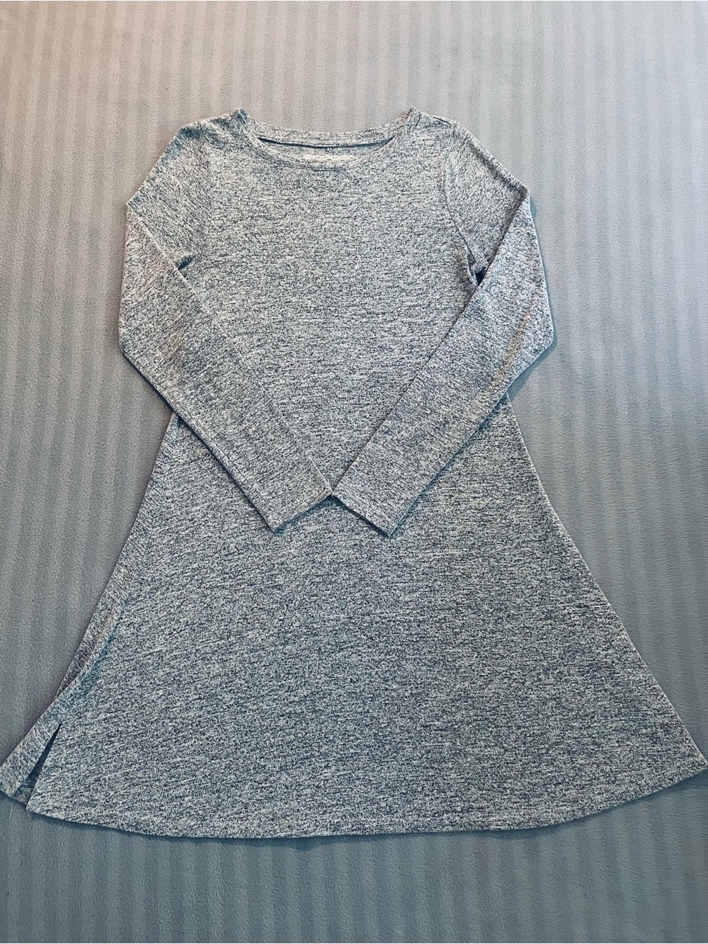 Cupio Heathered Gray Knit Long-Sleeve A-Line Dress